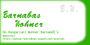 barnabas wohner business card